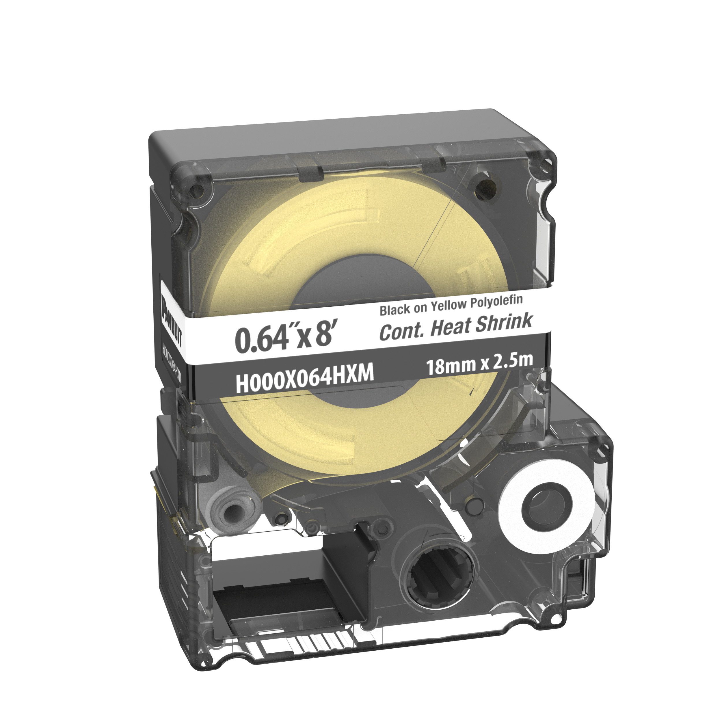 Product image for PXE™ H000X064HXM MP Priinter Heat Shrink Label, Polyolefin, Yellow, .71"