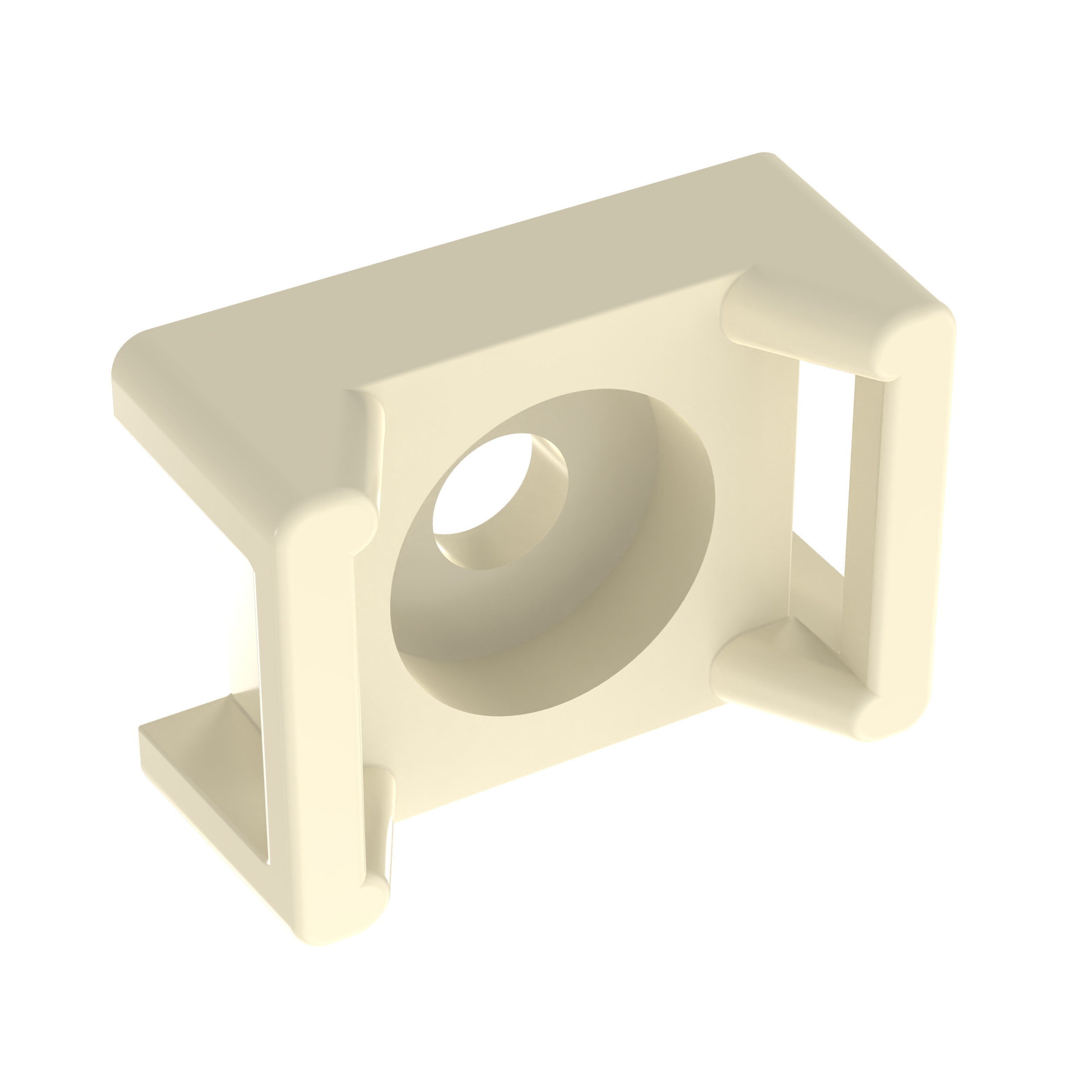 Product image for TM3S8-C69 Cable Tie Mount, Ivory, V-0 PA 6.6, 0.86x0.61", #8 Screw