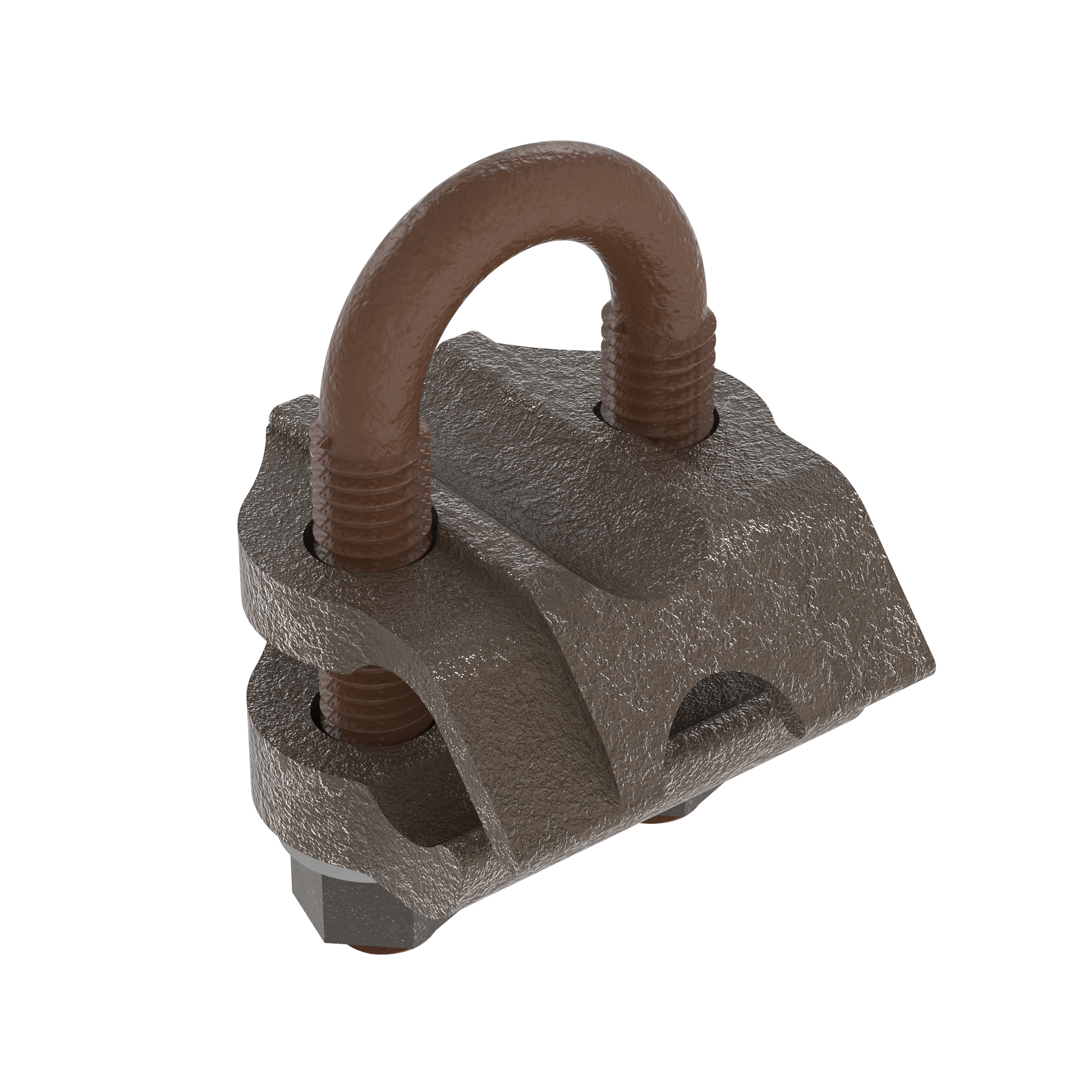 Product image for U-bolt 1-cable bronze 2/0AWG-250KCMIL 2x1.88"