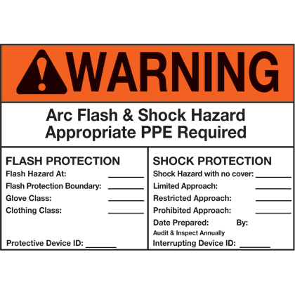 Product image for PVS0305W2101Y Arc Flash Sign