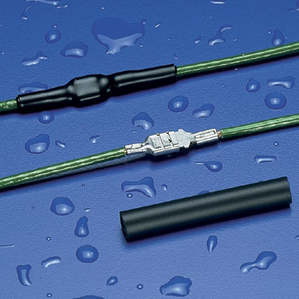Product image for Shrink heat polyolefin cross-linked adhesive black 1x6"