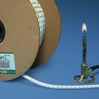 Product image for PANDUIT T19FR-CY SPIRALWRAP 1/8" TO 1" WHITE 100FT PER BOX