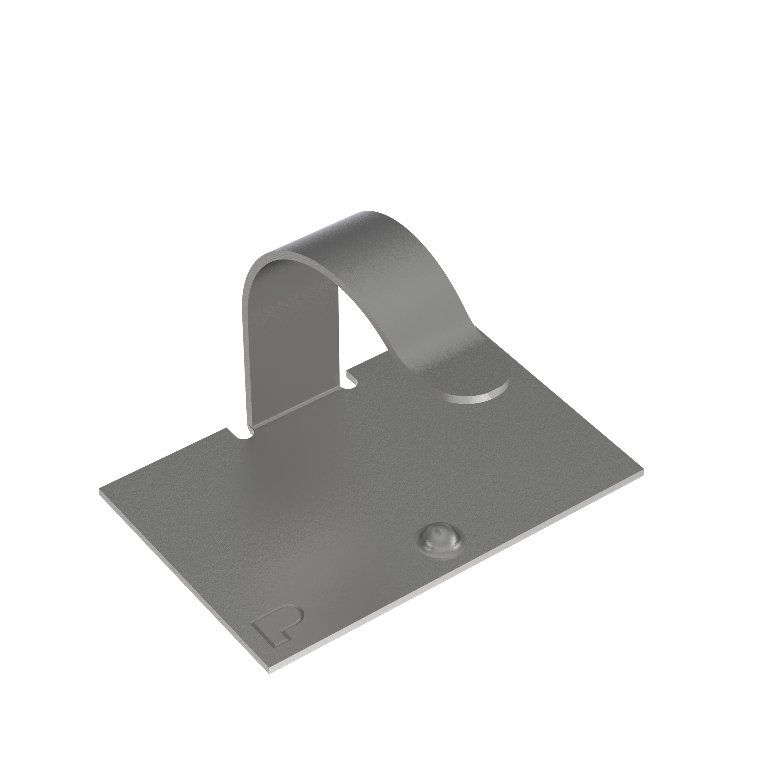 Product image for MACC25-A-C Cord Clip, Silver, Steel, Rubber Adh., 0.77x0.54", PK100