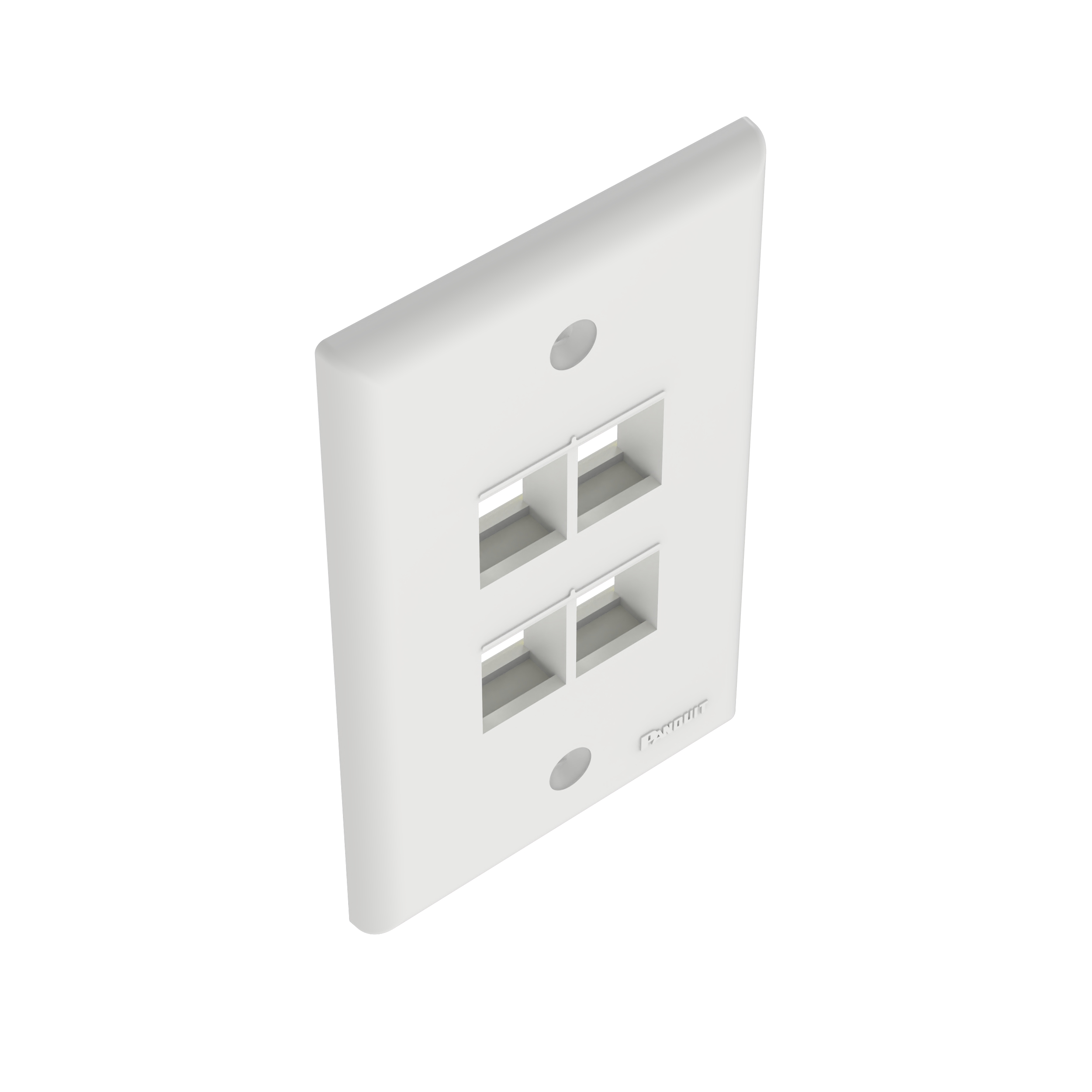 Product image for Faceplate vertical flat 1-gang 4-port/module insert white