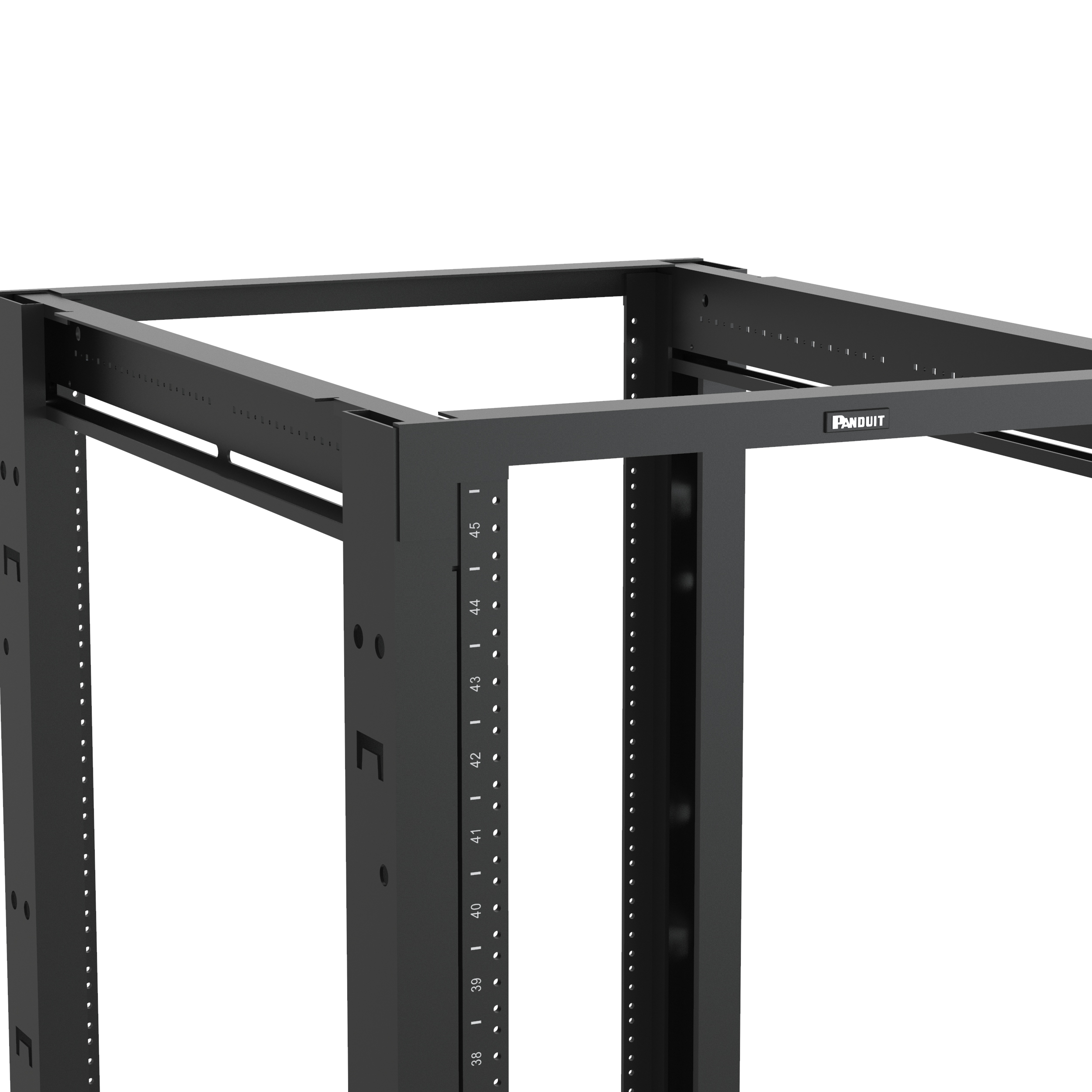 Product image for Rack 4-post 45 RU #12-24 threaded black