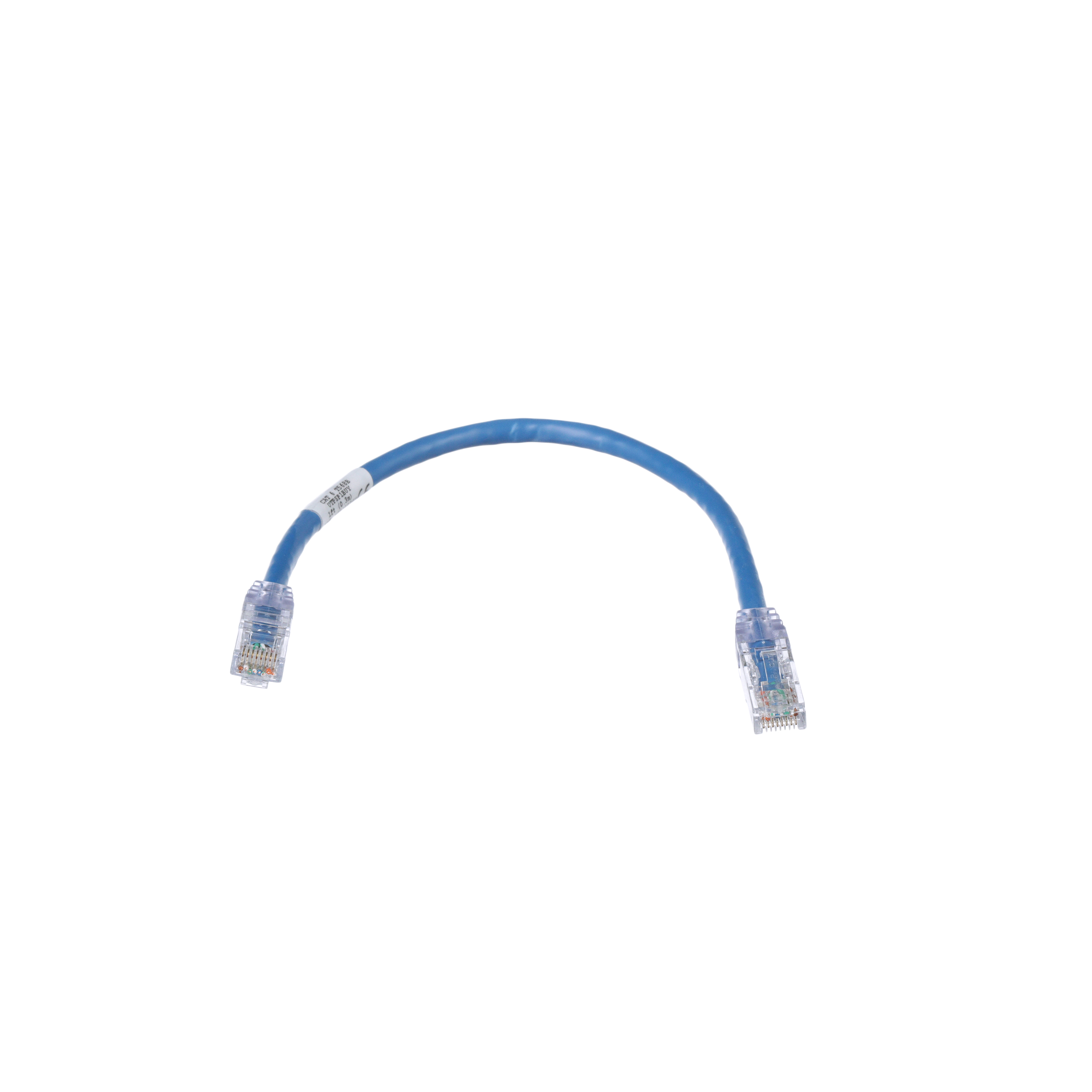 Product image for Cat 6 24 AWG UTP Copper Patch Cord, 1 ft, Blue