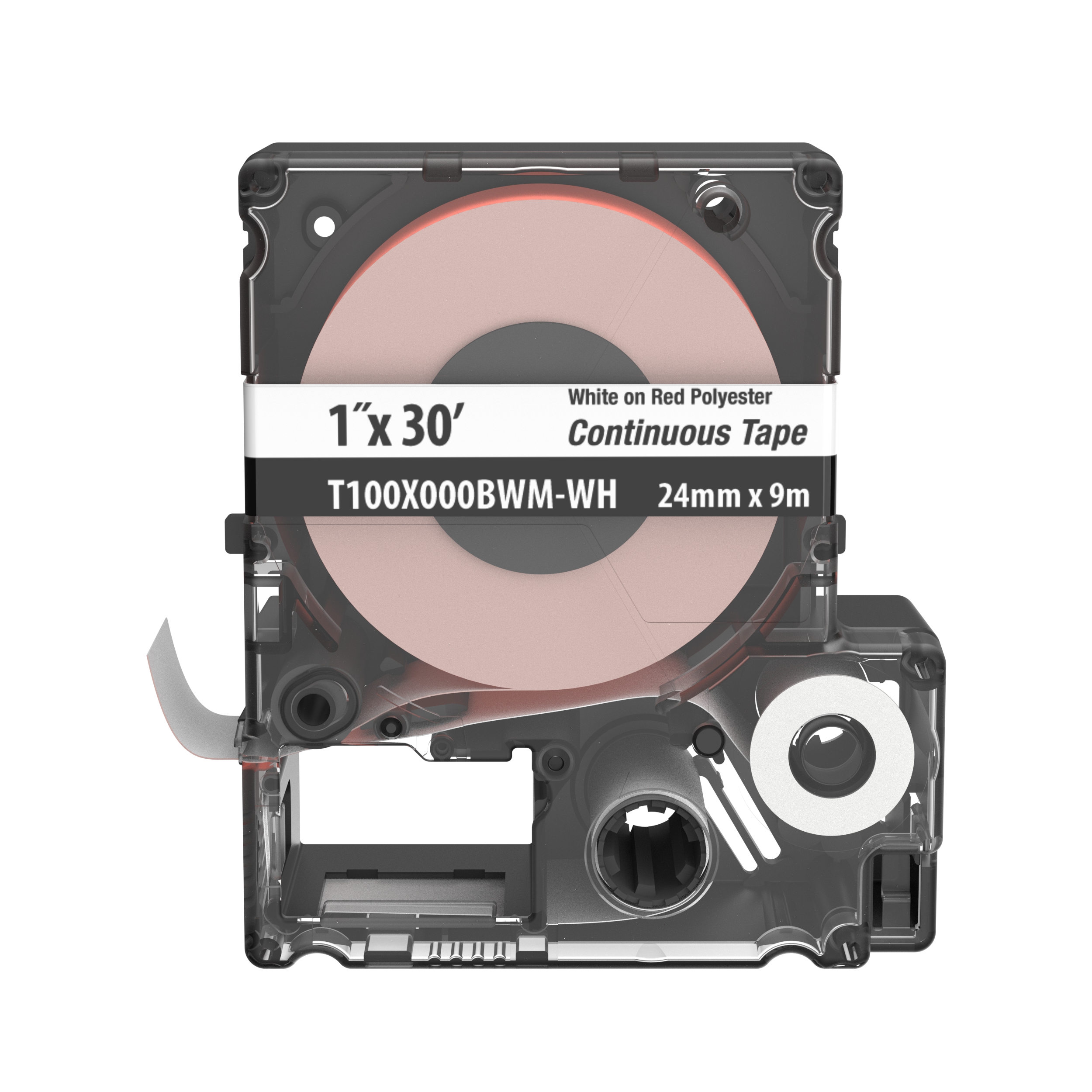 Product image for PANDUIT T100X000BWM-WH TAPE MP CASSETTE POLY CONT TAPE 1"W X 30'L WH ON RD