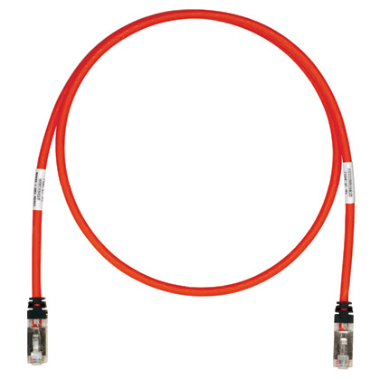 Product image for Cat 6A 26 AWG Shielded Patch Cord, 5 m, Red