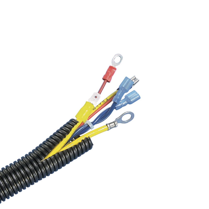 Product image for PANDUIT CLT150F-X4 TUBING CORRUGATED LOOM SLIT 1.5" X 10FT YELLOW