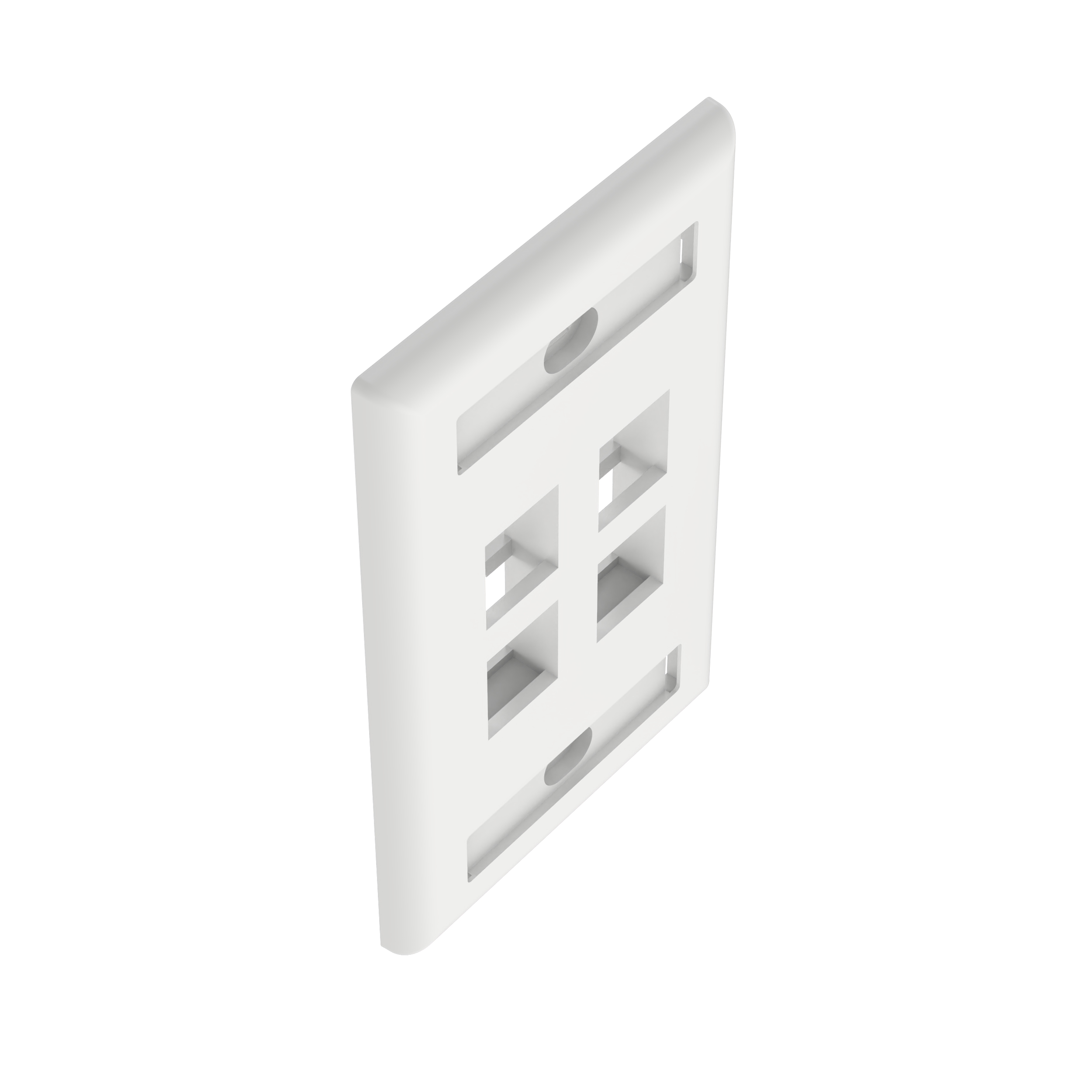 Product image for Faceplate single vertical ABS flush mount 4-module white