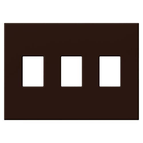 Product image for Wallplate 3-gang f/3 dimmers or switches brown