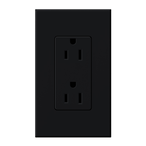 Product image for Receptacle tamper resistant 1-gang wallplate 125V 15A black