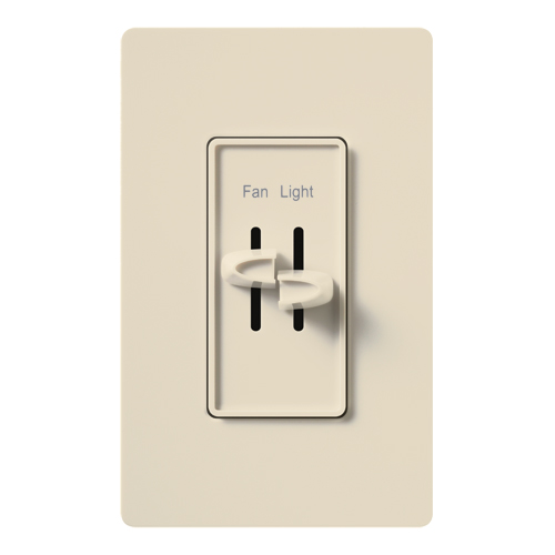 Product image for Fan/light control dual slide-to-off single pole 300W 120V 2.5A light almond