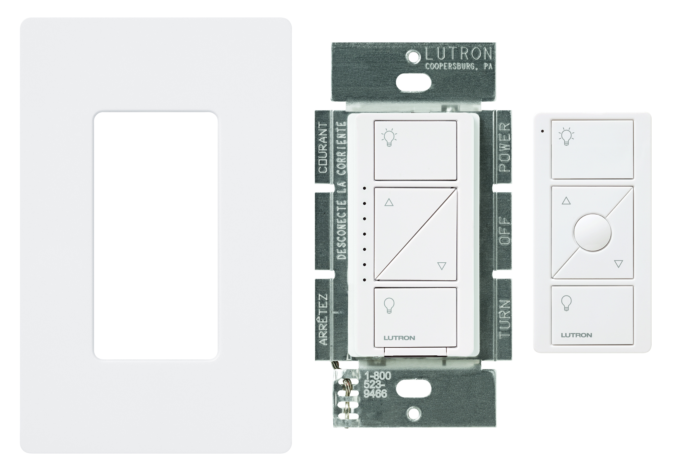 LUTRON P-PKG1W-WH-C KIT IN WALL LIGHT DIMMER WITH PICO REMOTE KIT WHITEP CASETA