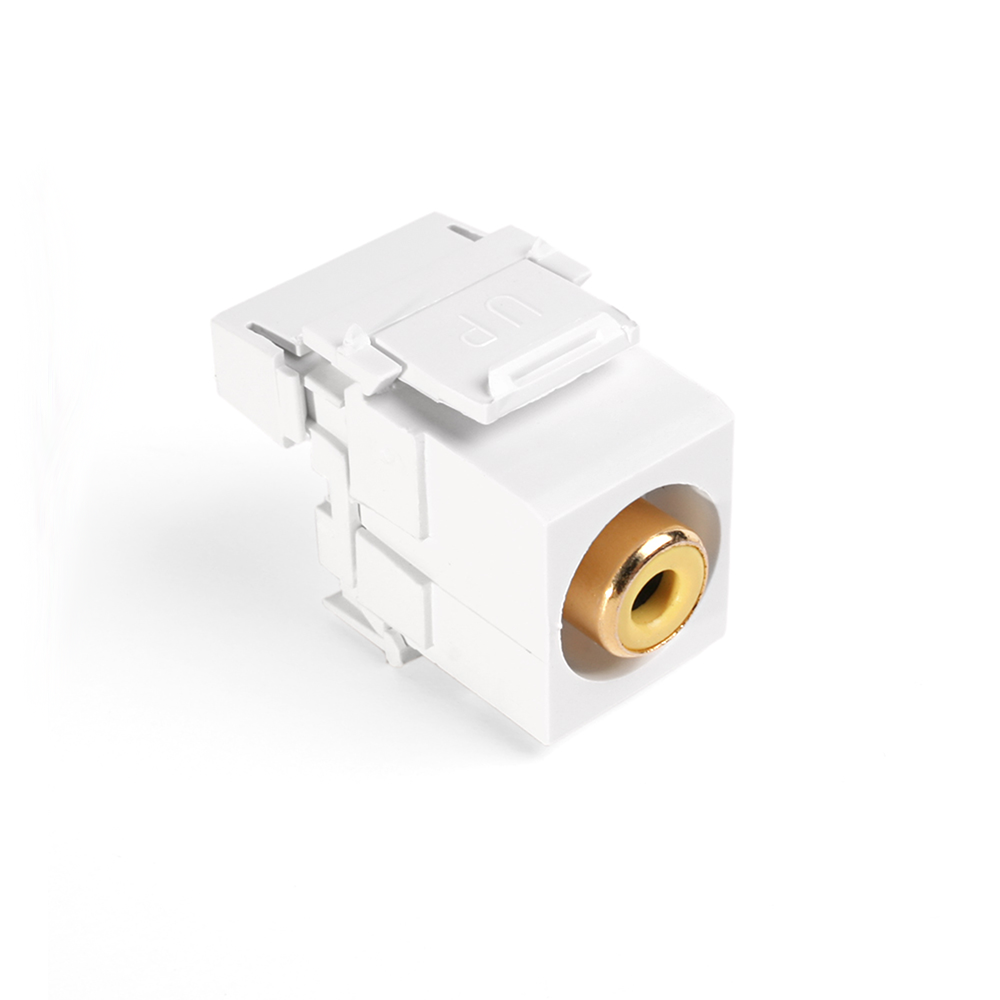 Product image for Connector RCA 110-style yellow barrel white
