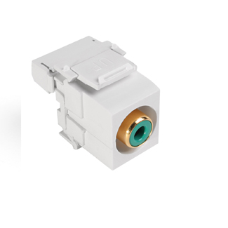 Product image for Connector RCA 110-termination green-insert white