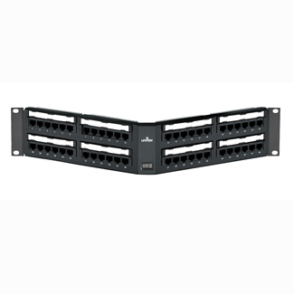 Product image for Panel patch angled 48-port CAT-5e 2RU black