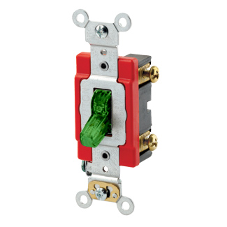 Product image for Switch toggle 1-pole pilot light 20A 120V green