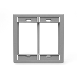 Product image for Cover plate MOS 2 gang 2 holes grey