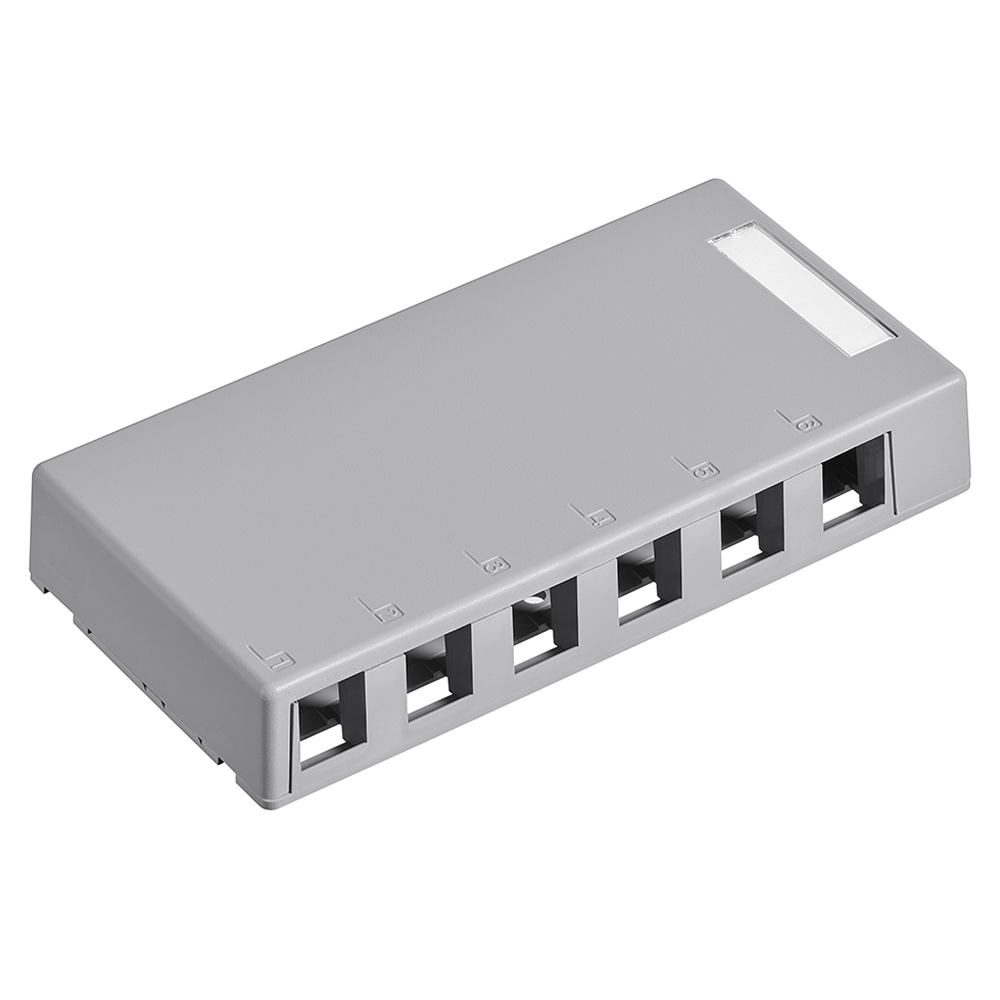 Product image for Housing surface mount plst 6 port gry quickport