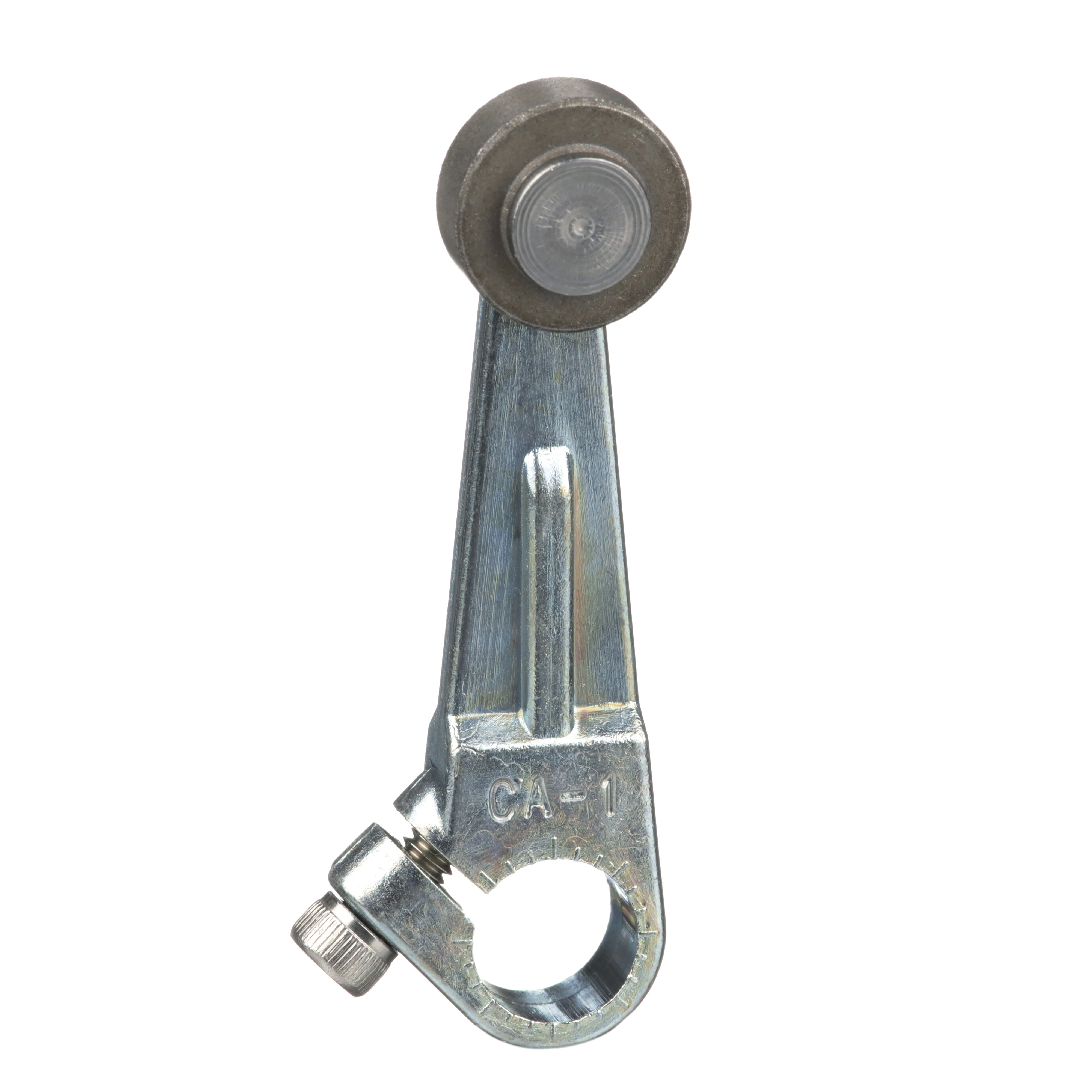 Product image for LIMIT SWITCH LEVER ARM, 9007C, 2 INCH LONG CAST ZINC LEVER ARM, 0.625 INCH DIAMETER ROLLER, 0.25 INCH WIDE ROLLER