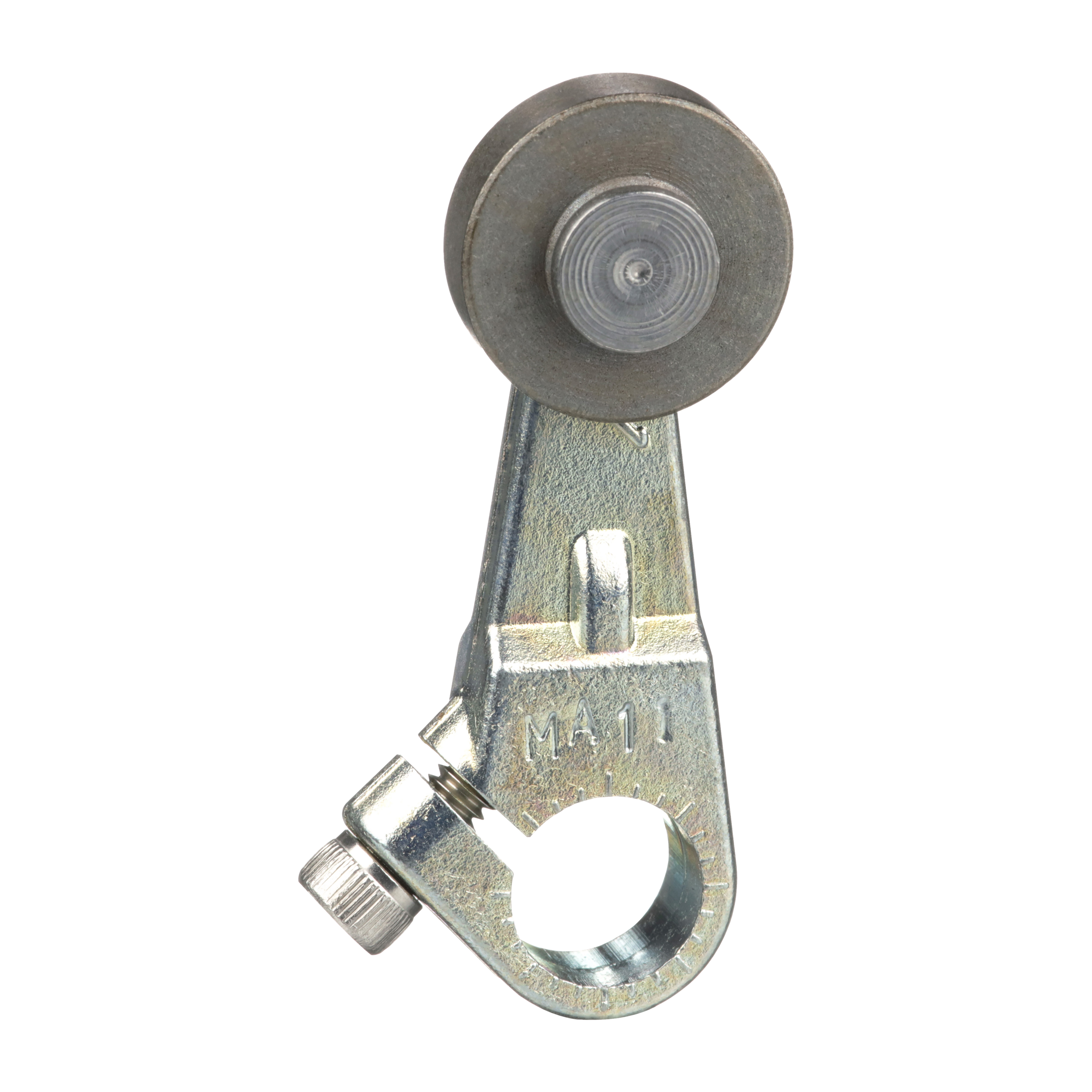 Product image for LIMIT SWITCH LEVER ARM, 9007C, 1.5 INCH LONG CAST ZINC LEVER ARM, 0.75 INCH DIAMETER ROLLER, 0.25 INCH WIDE ROLLER