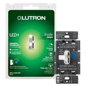 Product image for LUTRON AYCL-153PH-WH-C DIMMER 120W ARIADNI SP 3WAY 120V WHITE LED/CFL 600W INCAN TOGGLE