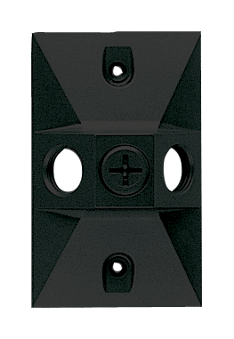 Product image for COVER RECTANGULAR 3 HOLE BLACK