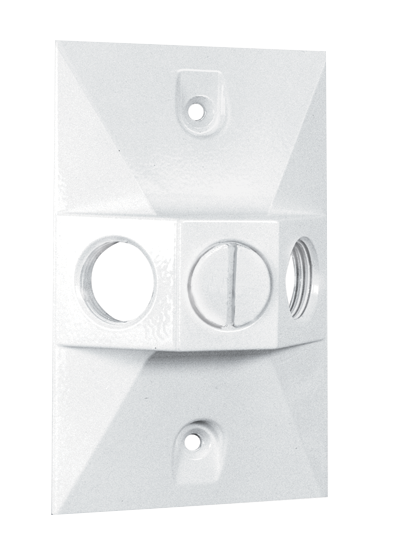 Product image for COVER RECTANGULAR 3 HOLE WHITE