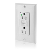 Product image for 15 Amp, 125 Volt Receptacle, Hospital Grade, 20 Amp Feed-Through,