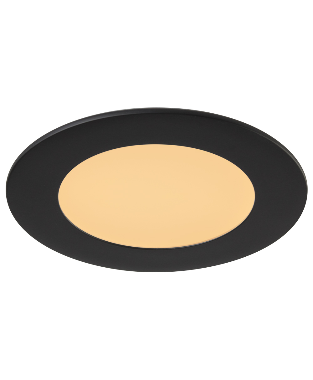 Product image for LED slim round dim to warm 500lumens 3000-2000K 9W black 4"