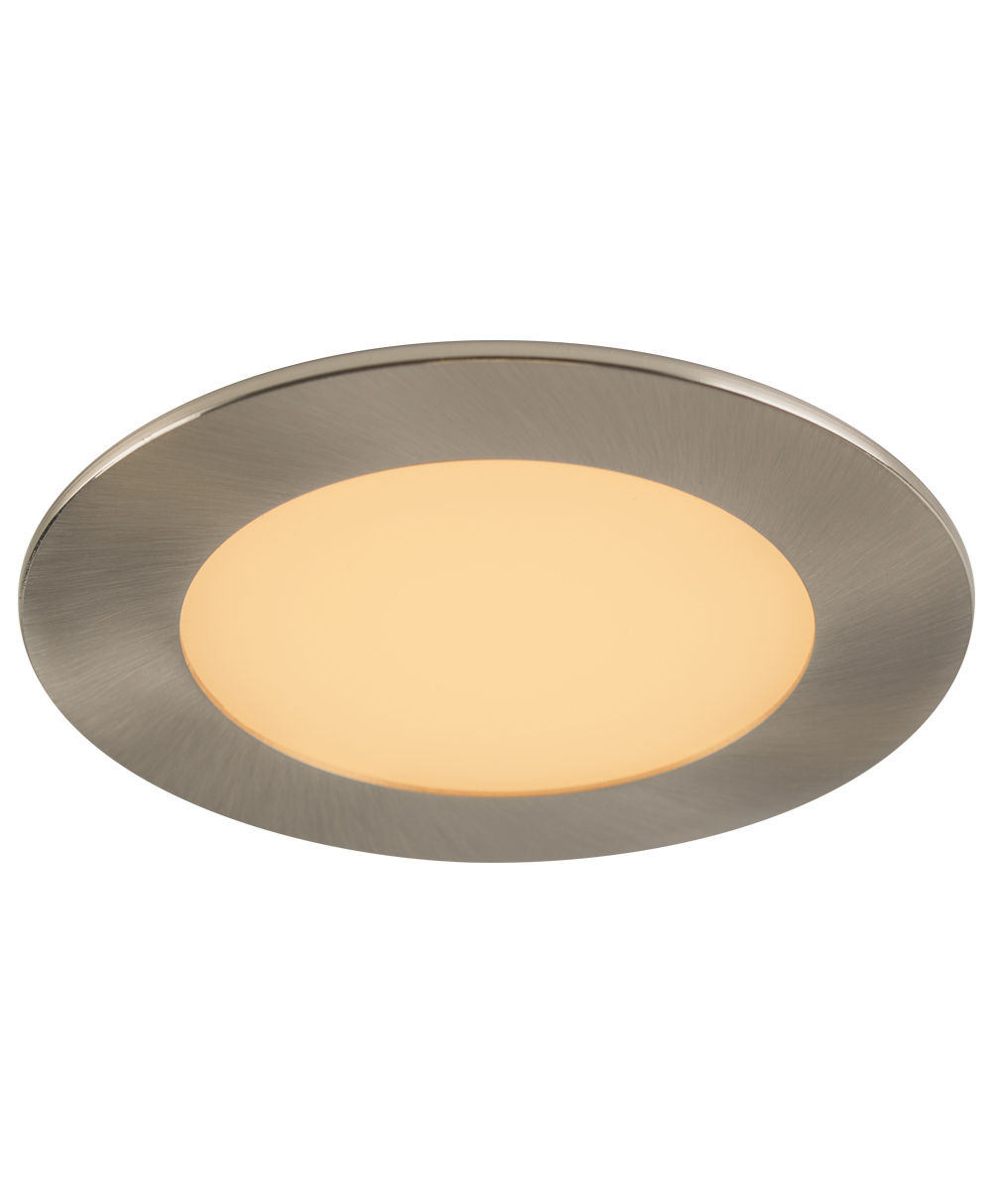 Product image for Fixture & Driver LED round dim to warm 3000-2000K 120V 9W brushed nickel