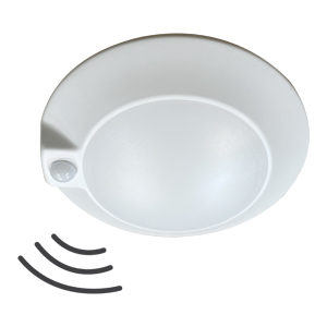 Product image for 7 IN LED CEILING LUMINAIRE DISK LIGHT MOTION SENSOR 14 W 120 V 4 000 K W HITE 1 000 LM ROUND