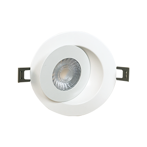 Product image for SWIVEL DOWNLIGHT 9W 120V 3000K 4IN 45.. WHITE ROUND 750lm