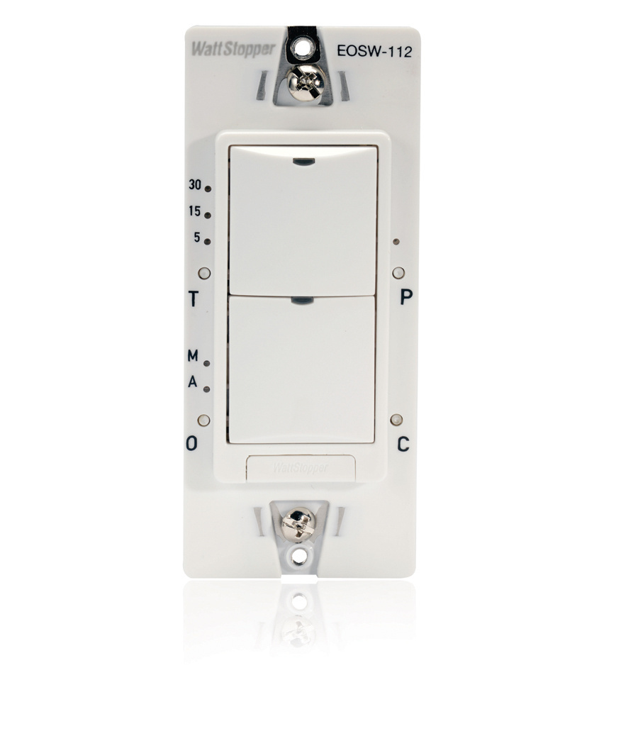 Product image for WATT_STOPPER EOSW-101-W SWITCH SINGLE RELAY RF WALLSWITCH NO NEUTRAL WHITE