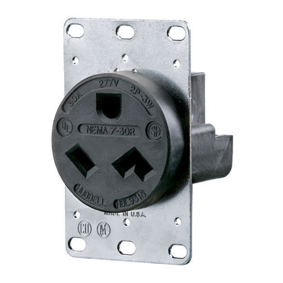Product image for RCPT, 2P3W, 30A 277V, 7-30R, BK