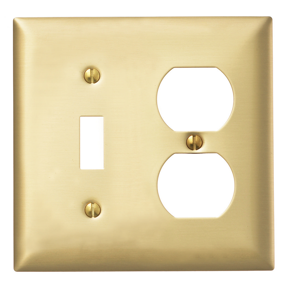 Product image for WALLPLATE 2-G, 1) DUP, 1) TOGGLE, BRS