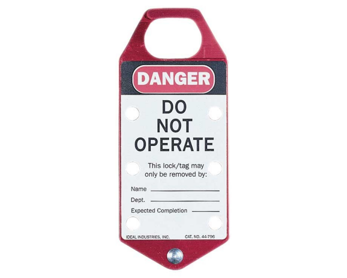 Product image for LOCKOUT HASP,IDEAL,LABELED SFTY,ANDZ AL ALLOY LOCK,RED,LGND: DO NOT OPERATE