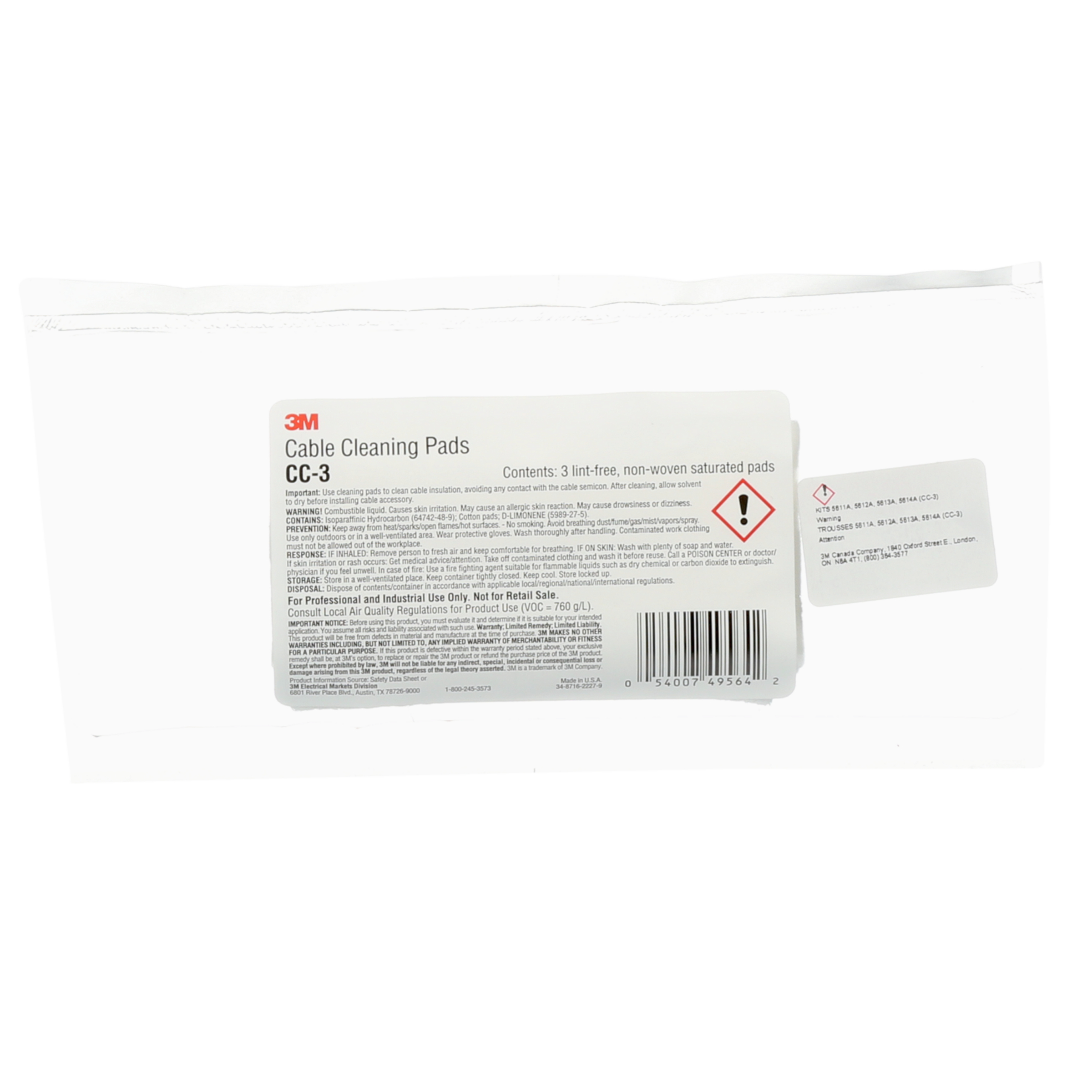 Product image for 3M™ Cable Cleaning Pad Kit, CC-3