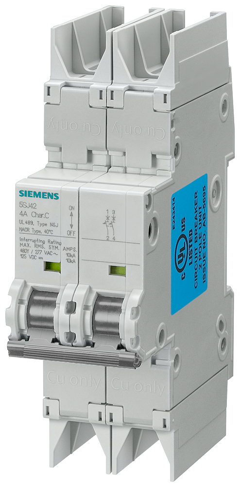 Product image for Breaker circuit 2-pole class-C 10kA 20A 480Y/277VAC 125VDC