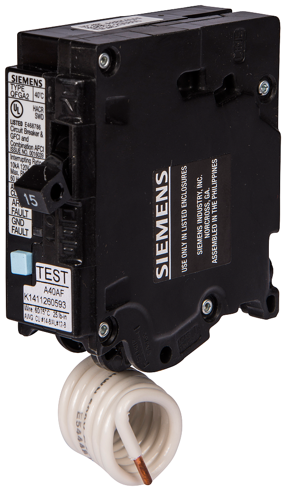 Product image for Circuit breaker AFCI/GFCI 1-pole 15A 22kA 120V