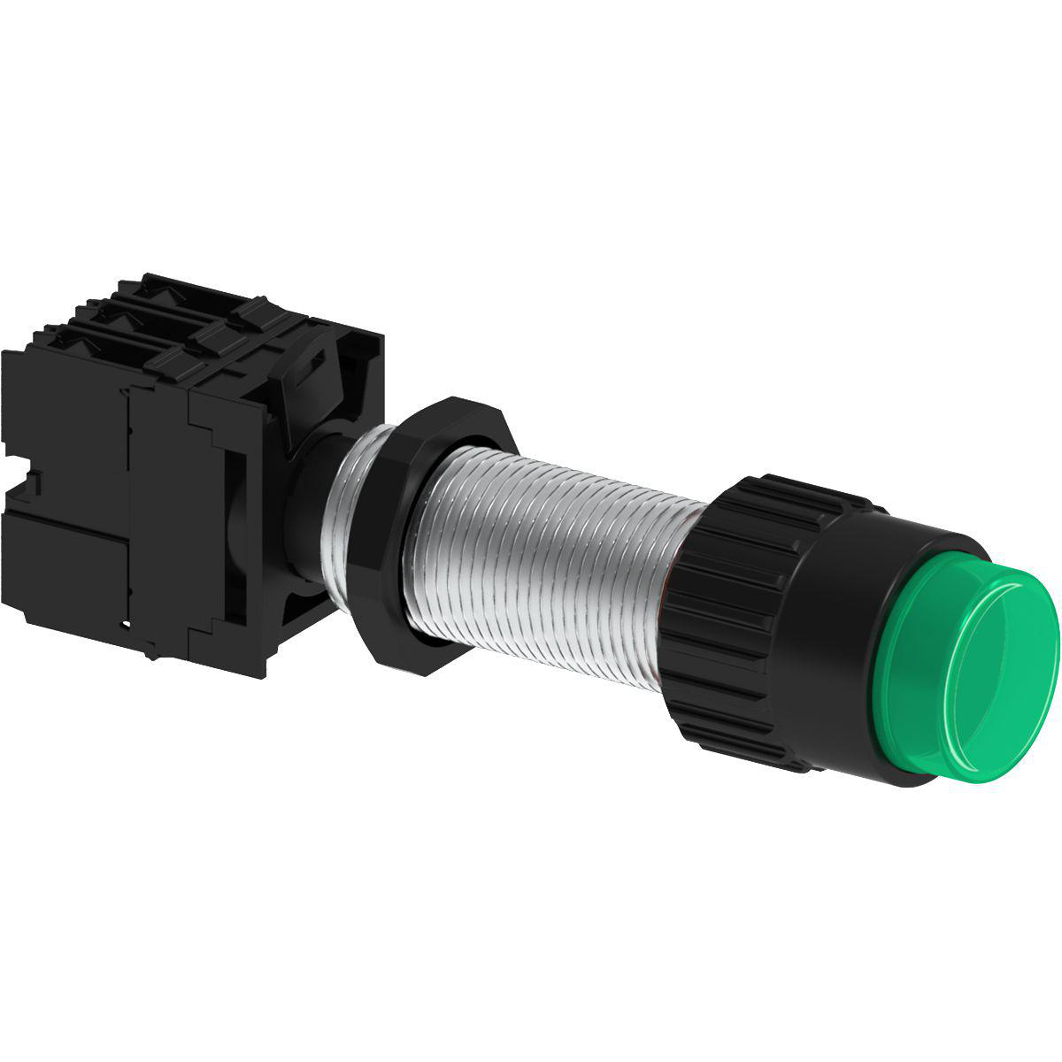 Product image for ILL PUSH BUT,GRN 120VAC/DC EXT, 3/4-14