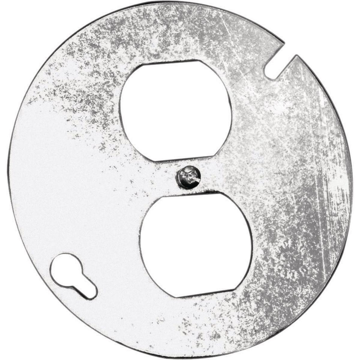 Product image for HUB 54C65BAR COVER 4" F/ DUP RECEPT FOR DUPLEX RECEPTACLE C/W DEVICE MOUNTING SCREW ROUND FLAT