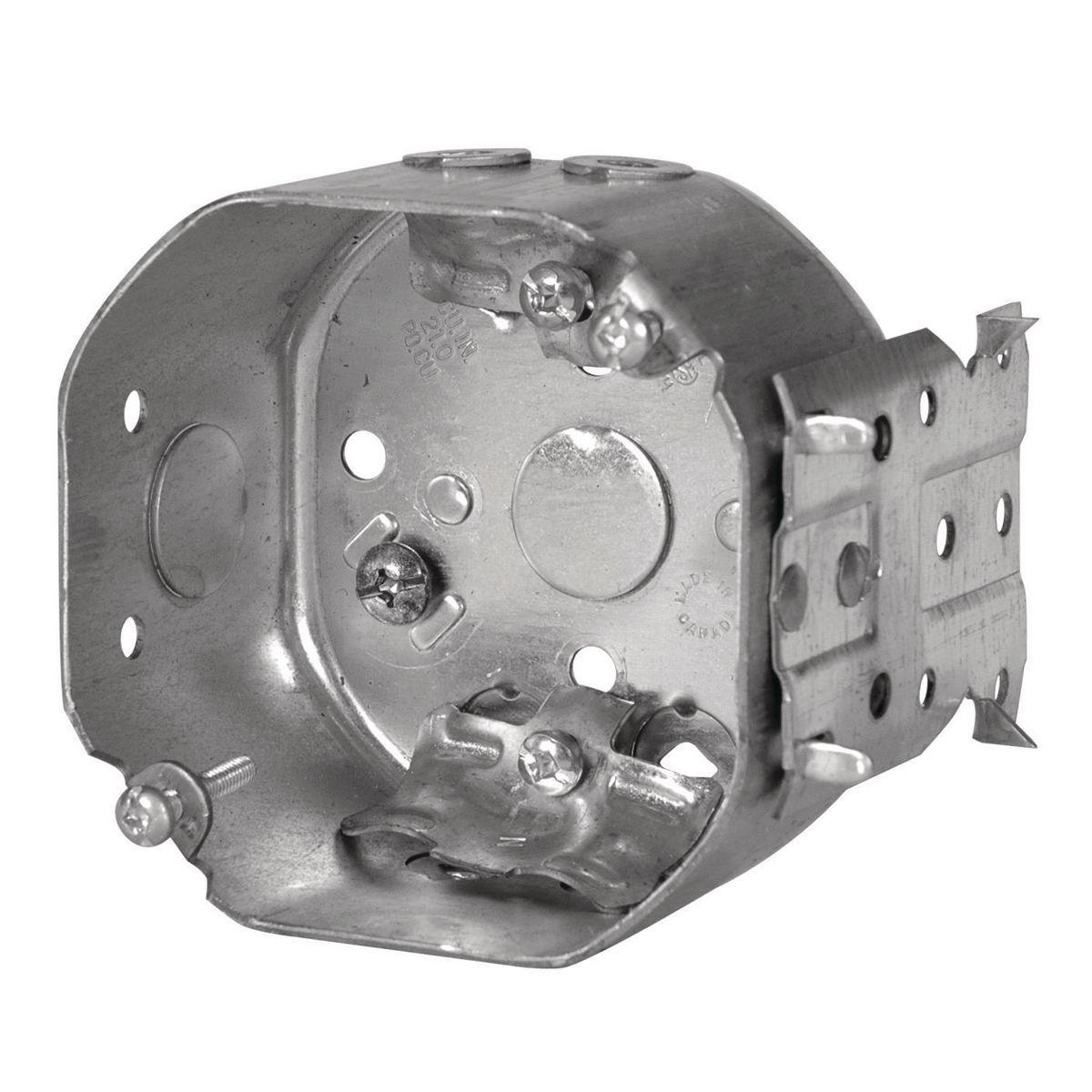 Product image for Box octagon B-bracket metallic 1/2"-knockout 4x2.125"