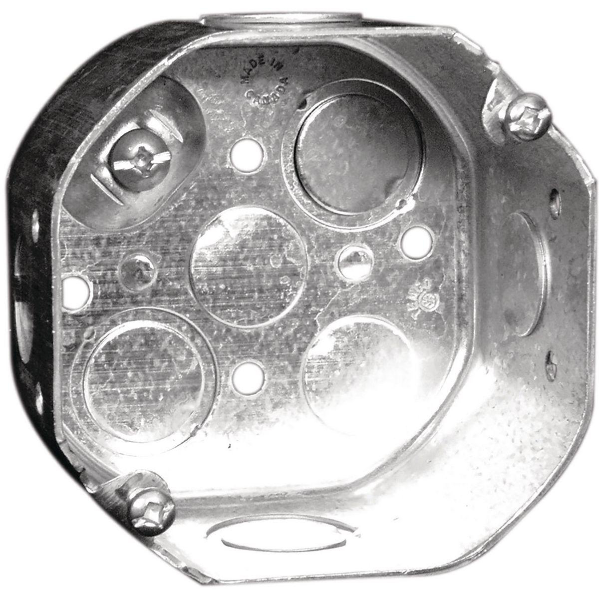 HUB 54171K BOX 4" OCTAGON 2-1/8" 21CU IN. NO BRACKET OR CLAMPS RAISED GROUND SCREW