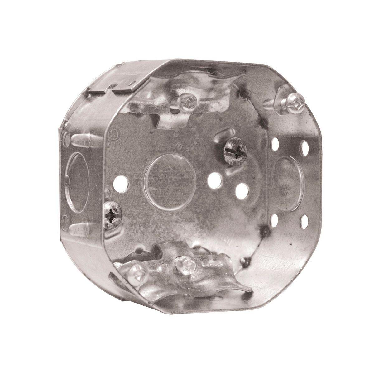 HUB 54151L BOX OCTAGON 4" 1-1/2" 15CU IN NO BRACKET C/W NM CLAMPS 54151LBAR