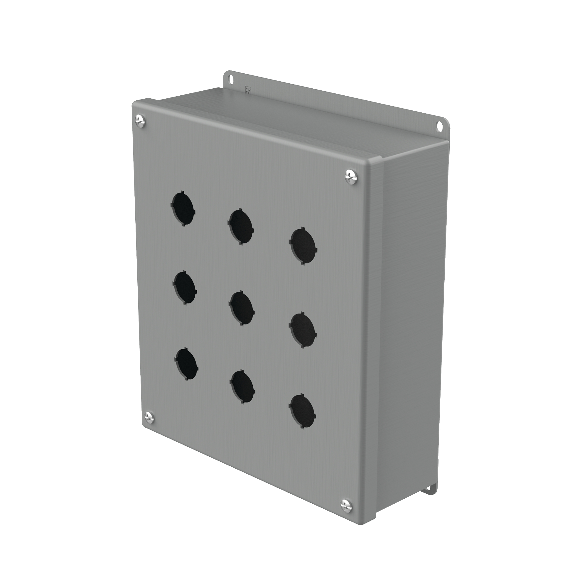 Product image for Enclosure pushbutton 22.5mm stl grey 9.5x8.5x3in