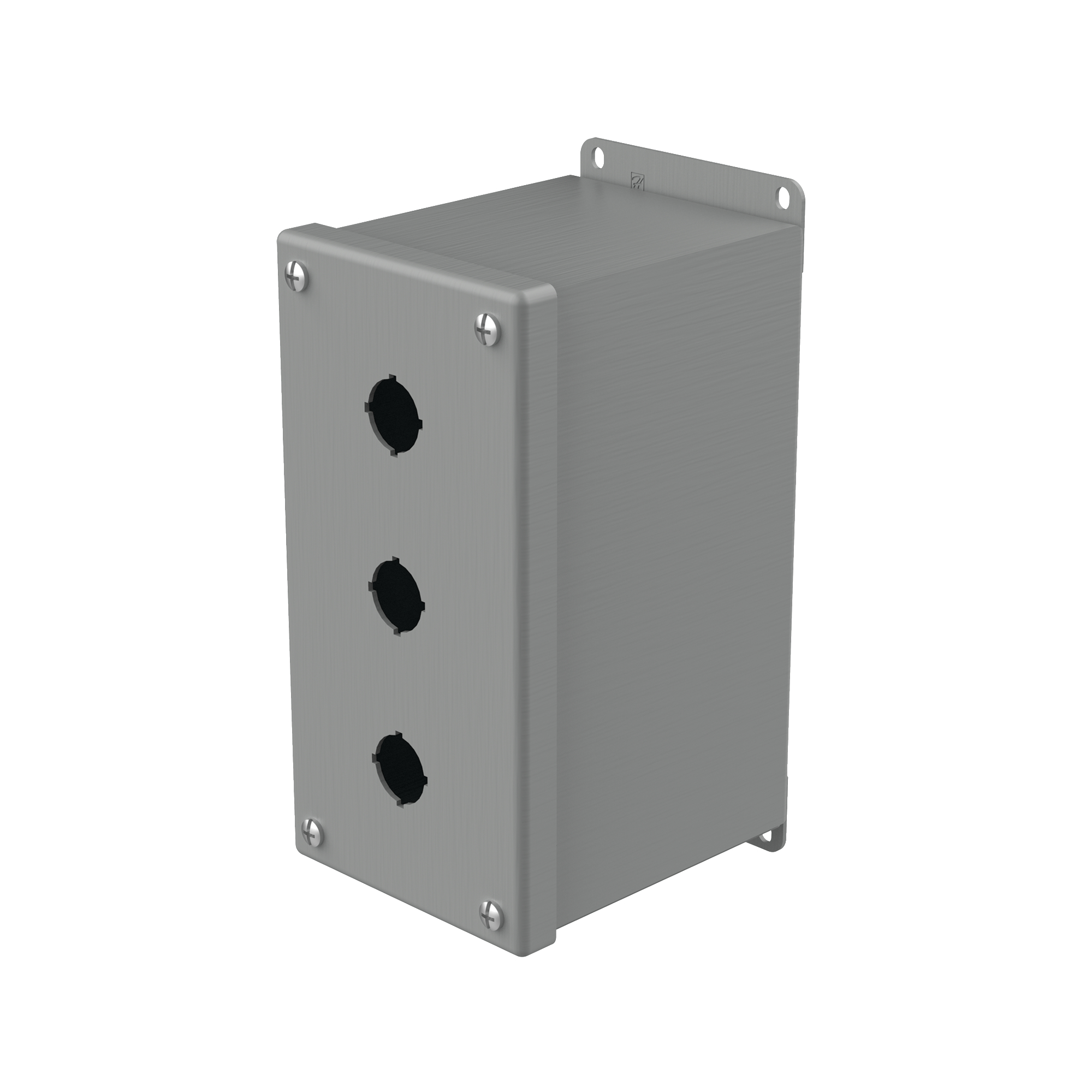 Product image for Enclosure 3-hole pushbutton steel grey 4x4.75x8"
