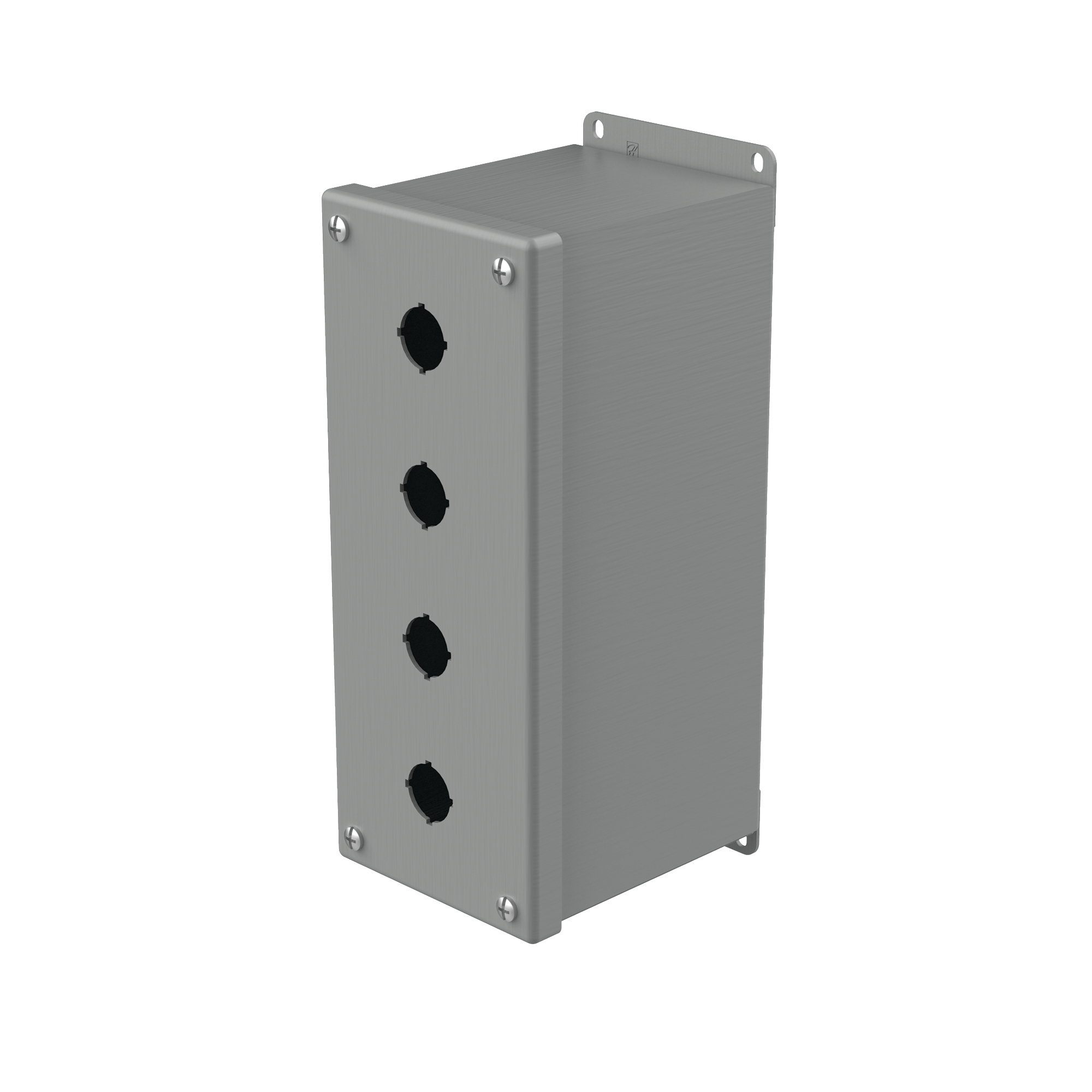 Product image for Enclosure 4-hole pushbutton steel grey 4x4.75x10"