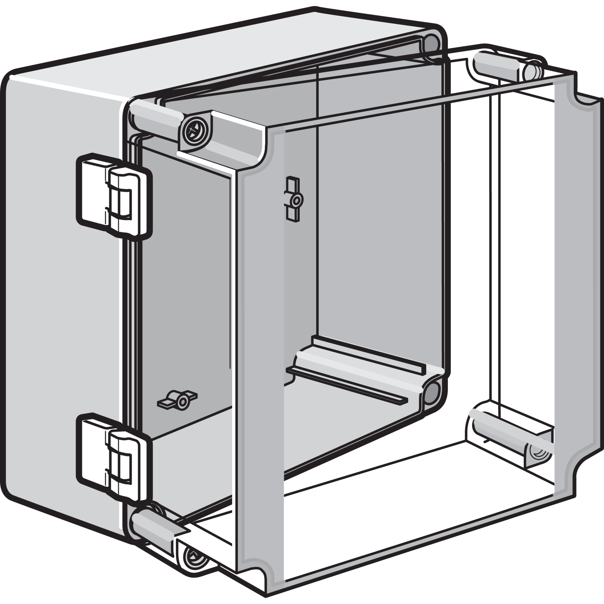 Product image for Hinge kit 2 polyamide hinges QLINE E